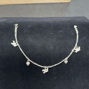 Sterling silver figaro ankle/bracelet dog lover 925